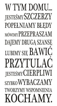 Napis na ścianę naklejka cytat W tym domu ... - 74