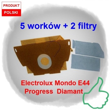 БУМАЖНЫЕ ПАКЕТЫ ДЛЯ ПЫЛЕСОСОВ ELECTROLUX E44 5шт+2ф