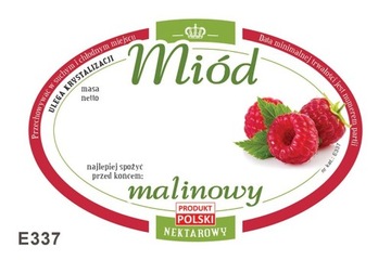 Etykiety na Miód Malinowy (100szt) - wzór E337