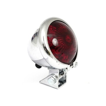 BATES STYLE LED lampa tył chrom cafe Harley ECE