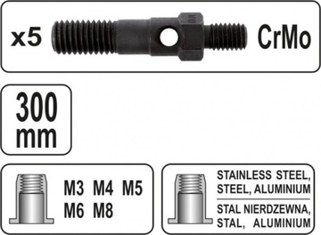 YATO NITOWNICA RĘCZNA DO NITONAKRĘTEK M3-M8 NICIARKA CrMo 300mm YT-36112
