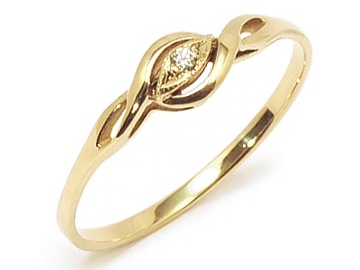 Złoty 585 pierścionek z CYRKONIĄ zaręczynowy w.24h