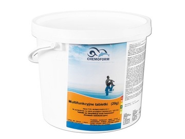 Małe Tabletki Chlorowe Multifunkcyjne Chlor Basen Jacuzzi CHEMOFORM 20g 5kg