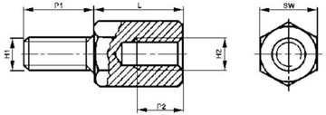 Słupek tulejka mosiężna 12mm M3 z/w dystans 10szt (0657)