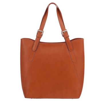 WŁOSKA RUDA TOREBKA SKÓRA SHOPPER BAG SKÓRA NATURALNA VERA PELLE