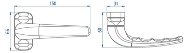 Ручка дверная алюминиевая MASTER COMFORT, коричневая