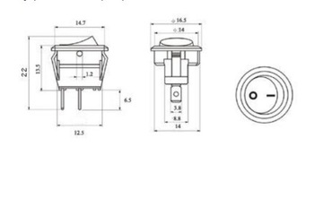 Кулисный переключатель RED 250V 2p 2pos (2824)