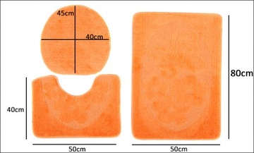КОВРИКИ ДЛЯ ВАННОЙ 3 ШТ. ПРОТИВОСКОЛЬЖЕНИЕ ТОЛСТЫЙ 24Ч