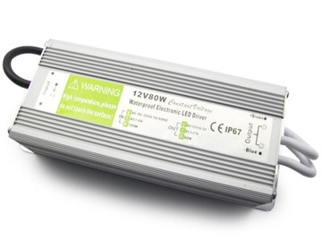 ZASILACZ HERMETYCZNY 12V 80W 6,5A TAŚMA LED IP67