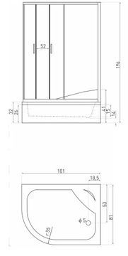 Душевой поддон CABIN 100x80, графитовый сифон, Катя Керра