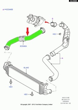 ШЛАНГ ИНТЕРКУЛЕРА FORD S-MAX 2.0 TDCi TURBO