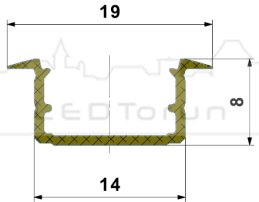 ПРОФИЛЬ ALU-LED P11 + Рассеиватель для светодиодной ленты 1м