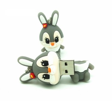 Флеш-накопитель 8 ГБ USB GREY BUNNY RABBIT ROM 24H