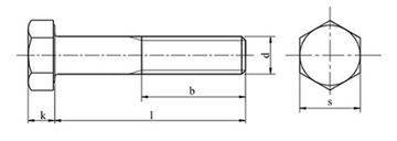 Винты M30x80 с шестигранной головкой 10,9 черные DIN 931 1 шт.