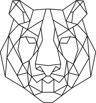 Naklejka na ścianę loft do pokoju nowoczesnego Tygrys GEOMETRYCZNY 50 cm