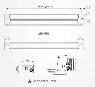 Лампа для станка TURA M9T 480мм 16Вт 24В