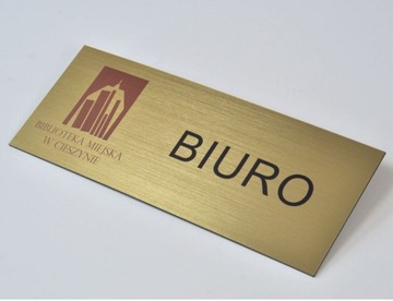 tabliczka informacyjna szyld z logo 25x10 nadrukUV