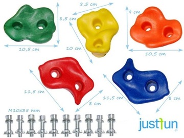 JF 10 szt NEON Kamienie do wspinaczki uchwyty DUŻE