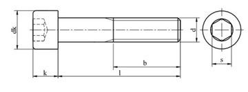 Винты M10x90, черные, 12,9 DIN 912 NG, 1 шт.