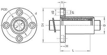 LMF 16 UU Линейный подшипник с круглым фланцем