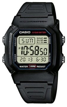 Часы спортивные Casio W-800H черные на ремешке, водонепроницаемые + ГРАВИРОВКА