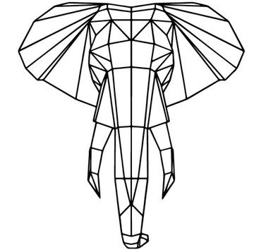NAKLEJKI NA ŚCIANĘ ŚCIENNA GEOMETRYCZNE SŁOŃ 100cm