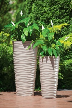 ЦВЕТОЧНЫЙ ГОРШОК СО ВСТАВКОЙ SAHARA SLIM FLOWER POT 40 высота 79см диаметр 40см АНТРАЦИТ