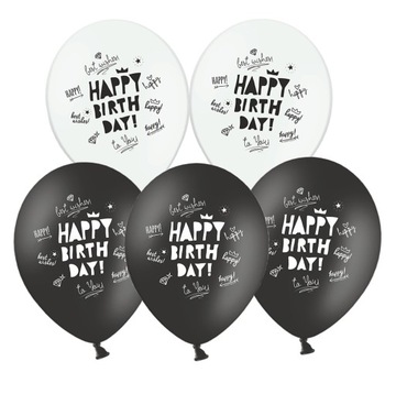 BALONY PASTELOWE URODZINY 30CM-5SZT-8403