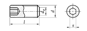 Установочный винт M10x20 с потайной головкой, черный, DIN 913, 10 шт.