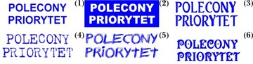 Pieczątka automat POLECONY PRIORYTET różne wzory