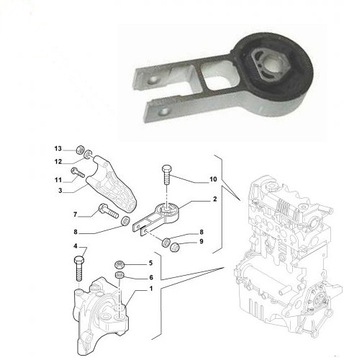 ПОДУШКА ДВИГАТЕЛЯ FIAT BRAVO 07- MJTD