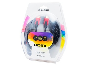KABEL HDMI - HDMI FULL HD 5M ZŁOCONY PREMIUM OPLOT