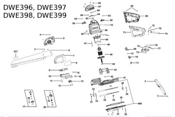 Шпиндель типа «аллигатор» DeWalt DWE396.DWE397.DWE398.399