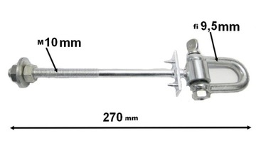 КРЮК КРЕПЛЕНИЕ КАЧЕЛЕЙ С ШЕЙКЕЛЕМ М10х270 + ШПИЛЬКИ