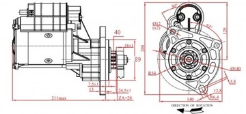 Стартер MF255 URSUS c360 3p 2,8кВт, усиленный