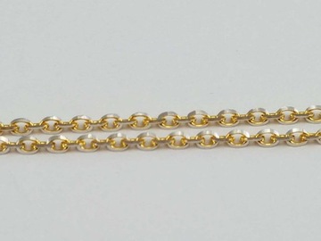 Łańcuszek damski żółte białe złoto śliczny 14K 585
