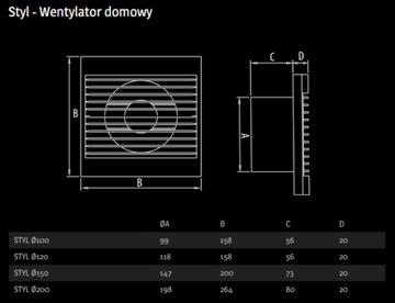 DOSPEL STYL 120 WCH-P ВЕНТИЛЯТОР, ДЕМПФЕР