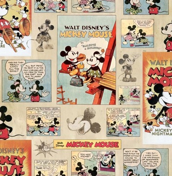 TAPETA KOMIKS DLA DZIECI MYSZKA MIKI NAPISY DISNEY