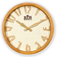 Zegar ścienny drewniany- tarcza tekstylna E07.3660