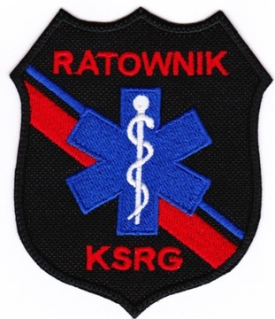 VAR Naszywka RATOWNIK KSRG tarcza - CZARNA QM_10
