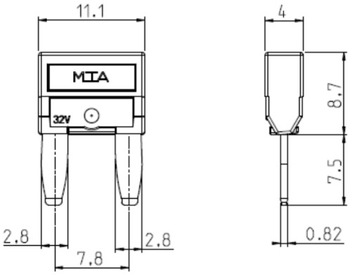 ПЛАСТИНОЧНЫЙ ПРЕДОХРАНИТЕЛЬ MTA MINI MINIVAL 3A 10 шт.