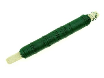 DRUT DRUCIK FLORYSTYCZNY ZIELONY WYROBOWY GŁADKI ELASTYCZNY 100gram 0,6MM