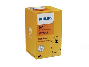 ŻARÓWKA 12V 35/35W BA20D S2 PHILIPS +30% MOTOCYKL