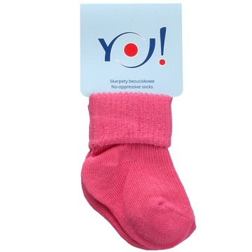 YO! SKARPETKI BEZUCISKOWE 3-6m BIAŁE KOLOROWE