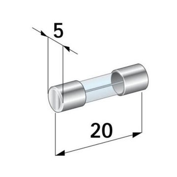 BEZPIECZNIKI SZKLANE 5 x 20 mm 2 A CE 100 szt.