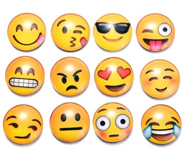 10 КРУГЛЫХ МАГНИТОВ EMOJI ДЛЯ ХОЛОДИЛЬНИКА