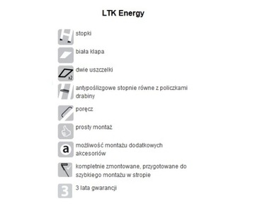 FAKRO LTK Энергетическая лестница 60x120 (h= 280)