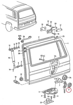 Уплотнитель кнопки замка задней двери VW Bus T3