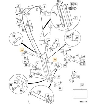 Защита штифта 45 мм JCB 3CX 4CX 823/00334