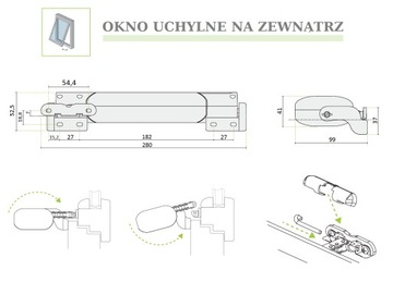 Siłownik do okna, łańcuchowy SMART 230V